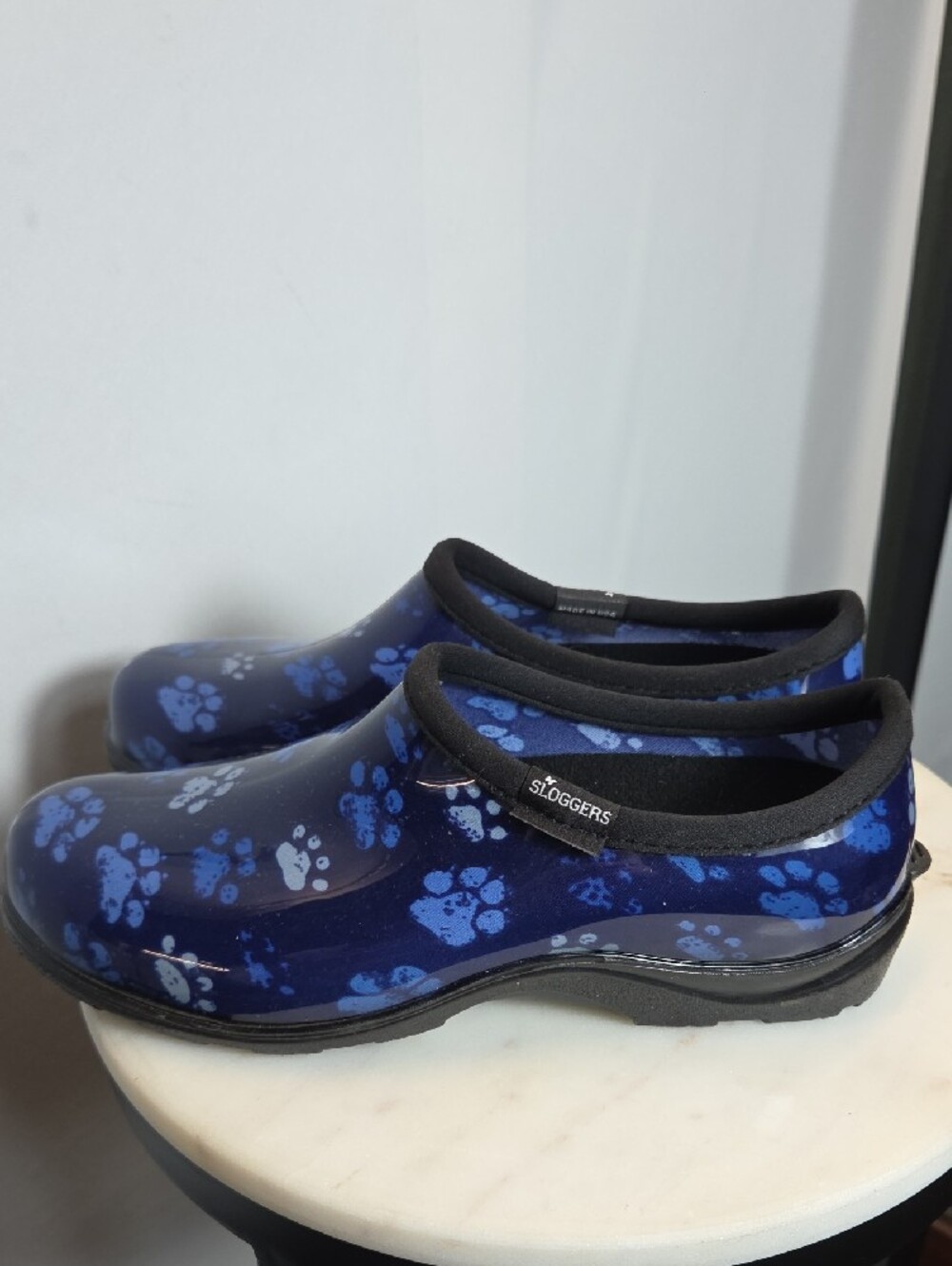 Sloggers Women's Navy Blue Paw-Print Rain Clogs Size 9 - Picture 5 of 9